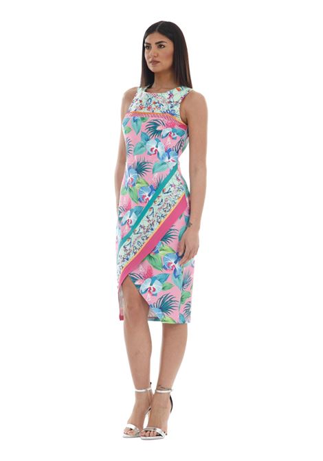 Tropical patterned sheath dress in stretch fabric  GAI MATTIOLO | dress | LV0848UNIC